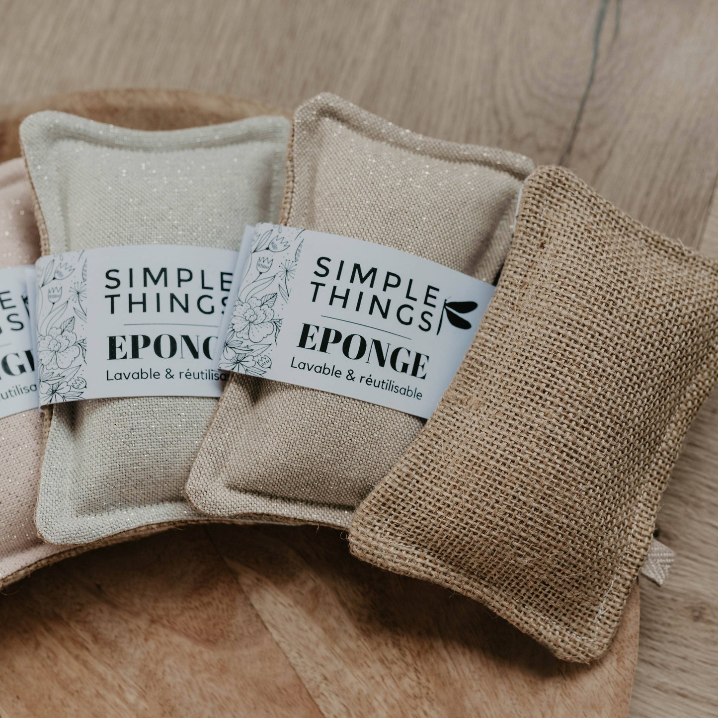 Simple Things - Waschbarer Schwamm „Les Pastels“ -Kollektion - Jute