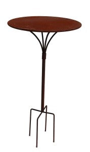 Gartenstecktisch stabil und massiv Metall Deko-Tisch Tischplatte Ø:41 cm, Höhe 59 cm, mit 4-fach Fuß Höhe 30 cm 70 cm / 41 cm