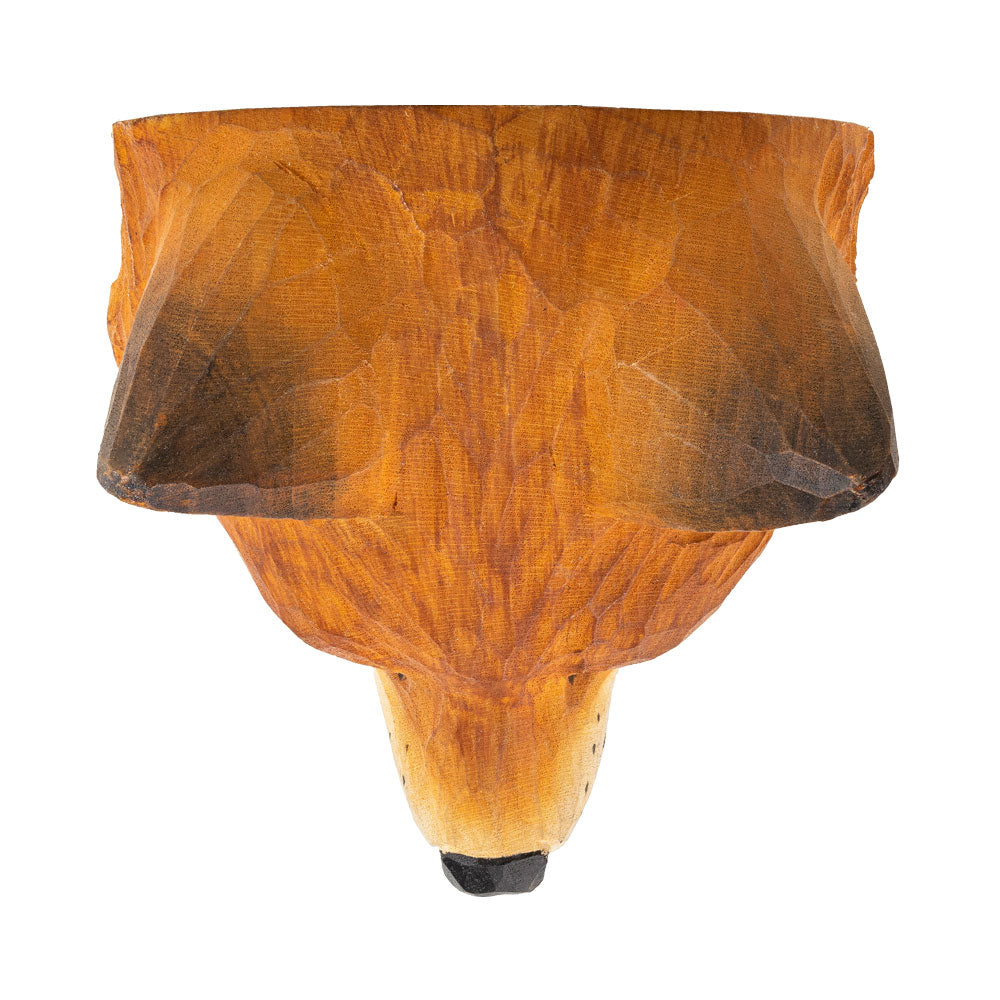 Der Wildlife Garden Handgeschnitzter Wandhaken aus Holz | Fuchs verfügt über einen handgeschnitzten Fuchskopf mit gemalten Details - ein einzigartiger Holz-Kleiderhaken, der perfekt ist, um Ihrem Raum Charakter zu verleihen.