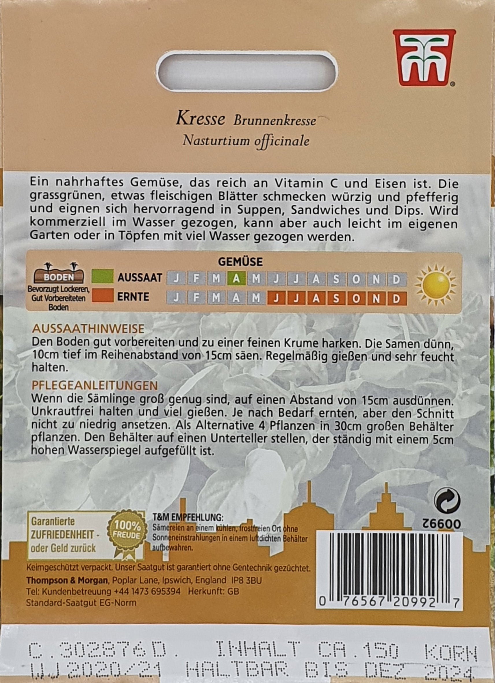 Kresse Brunnenkresse - Königliche Gartenakademie