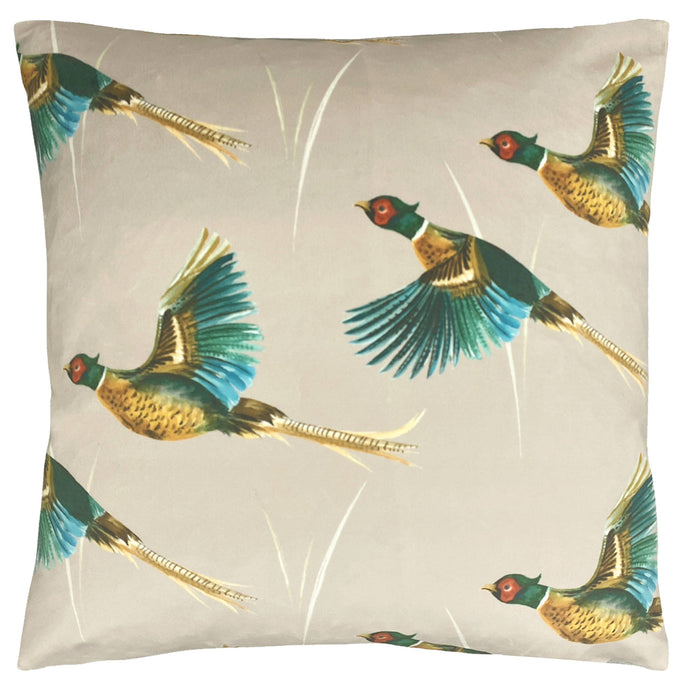 Riva Home - Kissen Country Flying Pheasants Nerz