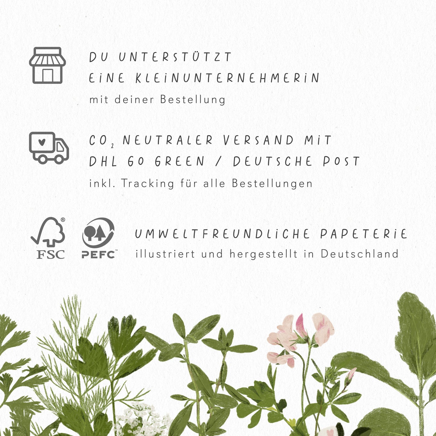 Entdecke den Wandkalender 2026 von Wildblumen Atelier mit handgezeichneten Blumen auf FSC-zertifiziertem Naturpapier - klimaneutral versendet mit DHL Go Green. Nachhaltig hergestellt in Deutschland.