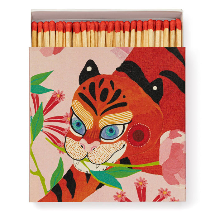 Archivist Gallery - Tiger mit Pfingstrose | Square - Sicherheitsstreichhölzer