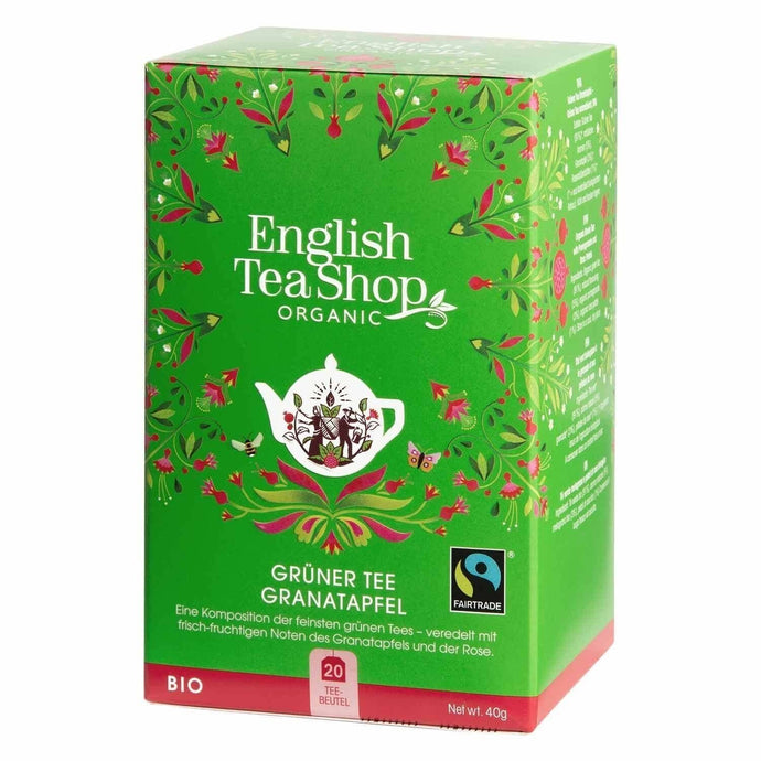 English Tea Shop - Grüner Tee Granatapfel,  BIO FT, 20 Teebeutel