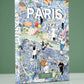 Das Water & Wines - Gourmet-Puzzle - Paris ist ein 1000-teiliges Puzzle mit einer Karte von Paris, charmanten Köchen, Leckereien der Pariser Küche und Weingläsern auf Grün - das ideale Geschenk für Feinschmecker und Puzzle-Liebhaber von Water & Wines.