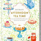 Das Cover von Afternoon TeaTime vom Hölker Verlag zeigt Aquarellkuchen, Tee und Gebäck auf weißem Blumengrund – ideal für alle, die sich von authentischen Teepartys inspirieren lassen oder auf der Suche nach englischen Rezepten sind. Der Text ist auf Englisch und Deutsch.