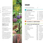 Inhaltsverzeichnisseite aus „Gartenwissen Pflanzenschnitt“ von DK mit vertikalen Streifen von Pflanzen-, Obst- und Blumenbildern. Zu den Abschnitten gehören Schnittanleitungen, Spezialeffekte, Zierpflanzen und Obstgehölze.