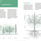 Das "1x1 des Obstbaumschnitts" vom Verlag Eugen Ulmer zeigt Diagramme von Strauch-, Spindel-, Pyramiden- und Säulenbaumformen mit beschriftetem Stamm, Leitästen, Wurzelwerk und deutschen Tipps zum richtigen Schnitt.
