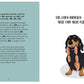 Ein fröhlicher Dackel mit Würstchen um den Hals sitzt neben dem deutschen Motto "Das Leben anpacken - und das dicke Ende nicht fürchten." Auf der linken Seite gibt "Be More Dog" vom Gerstenberg Verlag Ratschläge über Hunde, Positivität und das Leben.