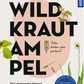 Der Bucheinband "Gartenführer Wildkrautampel" aus dem Kosmos Verlag zeigt einen fetten schwarzen Schriftzug auf einem zartrosa Kreis, umgeben von grünen Wildkräutern. Dazu gibt es zusätzlichen Text und ein blaues Kosmos-Qualitätssiegel.