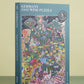 Das 1000-teilige Water & Wines - Wein Puzzle - Deutschland von Water & Wines mit einer farbig illustrierten Karte der deutschen Weinregionen wird aufrecht vor einem hellgrünen Hintergrund präsentiert.