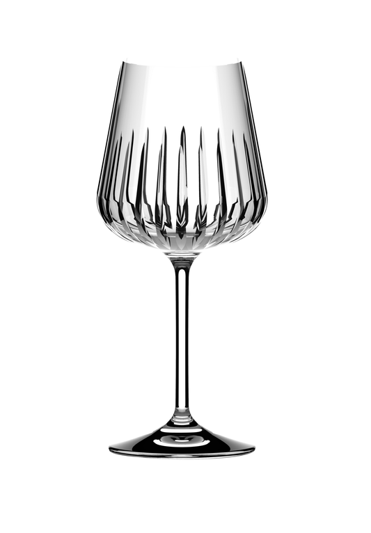 Eine Nahaufnahme des RCR Cristalleria - Spritzglas 51 cl Timeless hebt jedes elegante Detail dieses exquisiten Glases hervor.