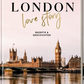 Das Buchcover von London Lovestory aus dem Hölker Verlag zeigt die Houses of Parliament und Big Ben an der Themse. Der Untertitel lautet Rezepte & Geschichten - ideal für Fans romantischer Orte in London und Liebhaber britischer Küche.