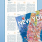 Water & Wines' Gourmet-Puzzle - New York enthält Seiten, auf denen internationale Küchen und das kulinarische Erbe von New York hervorgehoben werden, wie eine illustrierte Karte oder ein New Yorker Gourmet-Puzzle, perfekt für Feinschmecker.