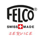 Das schwarze Felco-Logo mit Swiss Made, rotem Schweizerkreuz und "Service" in roter Schrift - ideal für Wartungsservice für Felco Scheren von Königliche Gartenakademie und alle Ihre Gartenpflege-Bedürfnisse.
