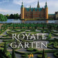 Das Buchcover von Royale Gärten aus dem Prestel Verlag zeigt gepflegte Hecken und ein prächtiges historisches Schloss mit Türmen und einem begrünten Dach, das die Eleganz der Palastgärten in diesem beeindruckenden Bildband einfängt.