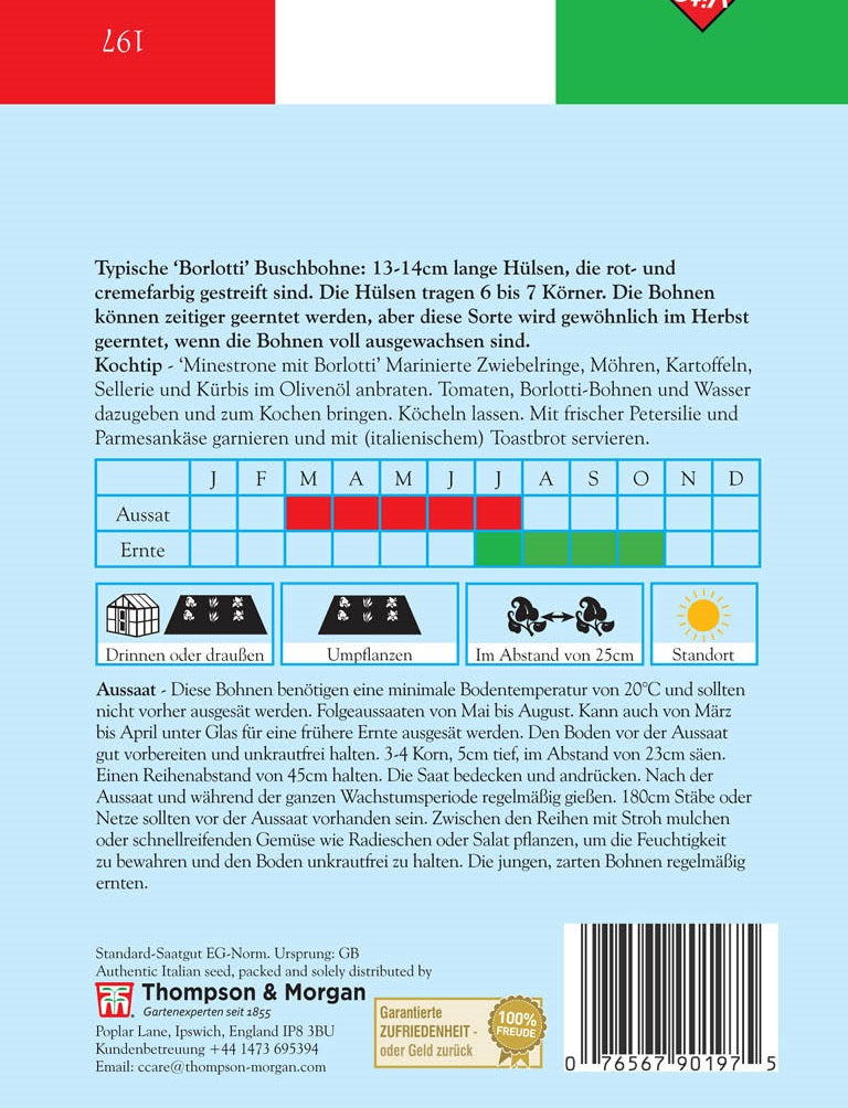 Buschbohne Fagioli Nani Splendido - Königliche Gartenakademie